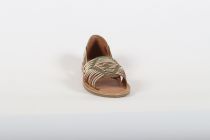 Ballerines Bout Ouvert Femme Reqins Deliza Metal Olive et Or