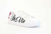 Baskets Femme Bons Baisers de Paris Simone La Vie En Rose Blanc