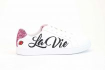 Baskets Femme Bons Baisers de Paris Simone La Vie En Rose Blanc