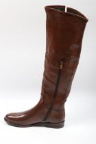 Bottes femme Cavalière cuissarde Elisa Lanci Cuir Camel