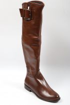 Bottes femme Cavalière cuissarde Elisa Lanci Cuir Camel