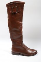 Bottes femme Cavalière cuissarde Elisa Lanci Cuir Camel