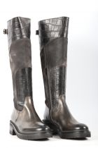 Bottes femme plates cavalières Emmanuele Crasto 1522 Gris (Grigio)