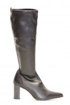 Bottes femme Qootum 14140 Licra Peau Noir