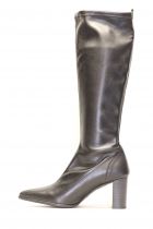 Bottes femme Qootum 14140 Licra Peau Noir