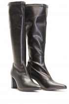 Bottes femme Qootum 14140 Licra Peau Noir