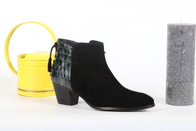 Bottines Femme BAXXO 20025 Ante/ Croco Patent Noir
