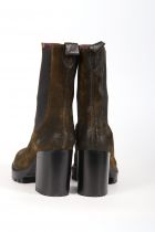 Bottines Femme Emanuele Crasto 55003  velour kaki vintage militare