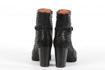 Bottines Femme Mam\'zelle Uga Croco Noir et Velours Noir