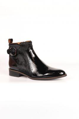 Bottines Femme Mamzelle Sorma Patent Noir / Pony Noir