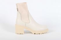 Bottines Femme Reqin\'s Dita Cuir Grainé Off White