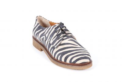 Derbies femme Aliwell Alibert Z�br� Marine/Blanc