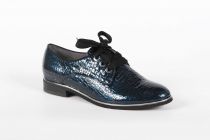 Derbies Femme Fugitive Herne Crolief (Vernis crack) Navy