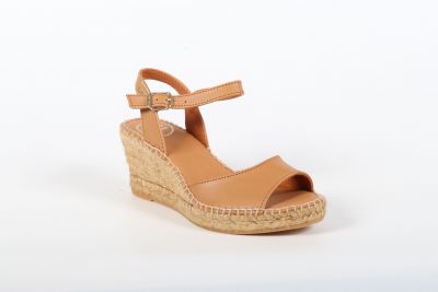 Espadrilles Compensées Femme Toni Pons Sia Cuir Cuiro Camel)