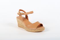 Espadrilles Compensées Femme Toni Pons Sia Cuir Cuiro ( Camel)