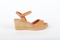 Espadrilles Compensées Femme Toni Pons Sia Cuir Cuiro ( Camel)