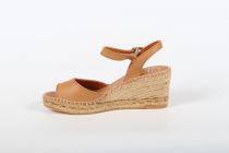 Espadrilles Compensées Femme Toni Pons Sia Cuir Cuiro ( Camel)