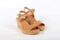 Espadrilles Compensées Femme Toni Pons Sia Cuir Cuiro ( Camel)