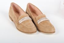 Mocassins femme Fugitive Heko Compo Velours Camel