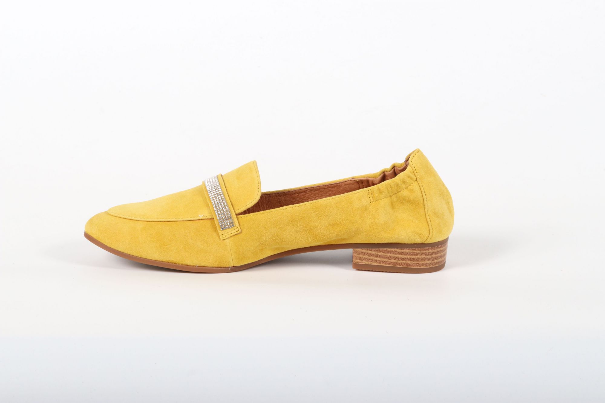 Mocassins Femme Mamz elle Zavon Velours Pollen Velours Jaune