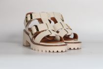 Sandales Femme Fugitive Boval Patent Blanc
