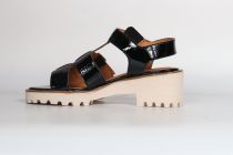 Sandales Femme Fugitive Boval Patent Noir