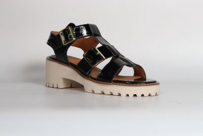 Sandales Femme Fugitive Boval Patent Noir