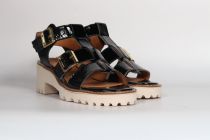 Sandales Femme Fugitive Boval Patent Noir