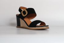 Sandales Femme Fugitive Iroma Chevre Velours Noir