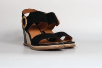 Sandales Femme Fugitive Iroma Chevre Velours Noir