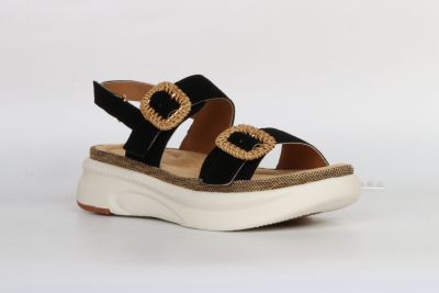 Sandales Femme Fugitive Modek Chevre velours noir
